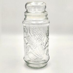 Vintage 1980's  Mr. Peanut Glass Collectible Canister Jar